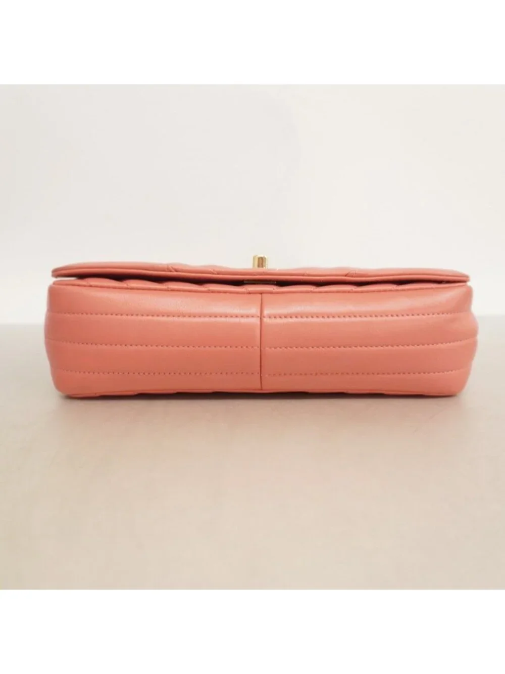 Chanel Shoulder Bag Stitch Lambskin Pink Champagne Gold